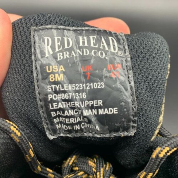 Red Head Men's Blain Work Boots Brown Leather Lace Up Steel Toe Waterproof 8M - Picture 6 of 10